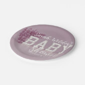 Borden voor roze Baby shower Papieren Bordje (Gekanteld)