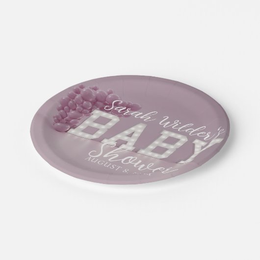 Borden voor roze Baby shower Papieren Bordje (Gekanteld)