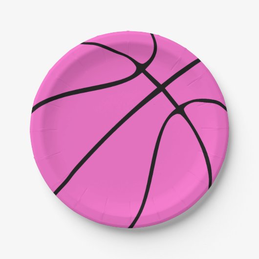 Borden voor roze Basketball Paper Papieren Bordje (Voorkant)