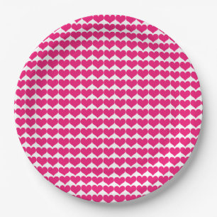 Borden voor roze crèmekleurig patroon papieren bordje