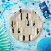 Borden voor roze en gouden kerstboompapier papieren bordje (Feest)