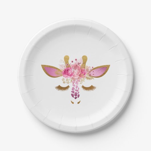 Borden voor roze en goudpapier papieren bordje (Voorkant)