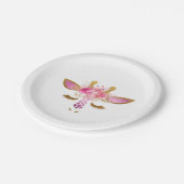 Borden voor roze en goudpapier papieren bordje (Gekanteld)