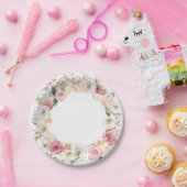 Borden voor roze en witlentekort papieren bordje (Feest)