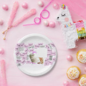 Borden voor roze en witwrijvende Jubilea Papieren Bordje (Feest)