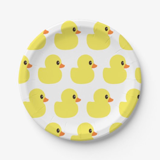 borden voor "Rubber Ducky"-papier Papieren Bordje (Voorkant)