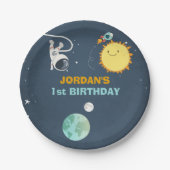 Borden voor ruimtevaartpapier - sterdag Rocket Ast Papieren Bordje (Voorkant)