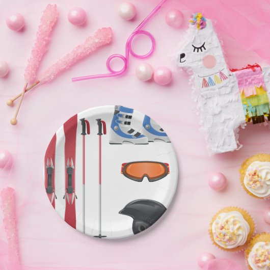 Borden voor skiapparatuurpapier papieren bordje (Feest)