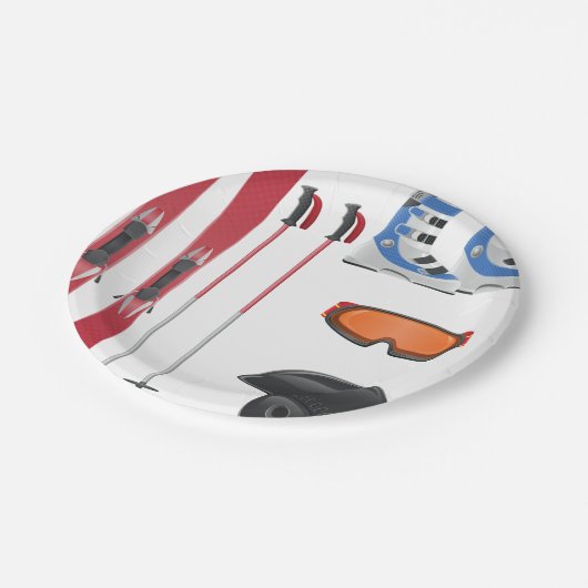 Borden voor skiapparatuurpapier papieren bordje (Gekanteld)