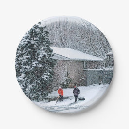 Borden voor sneeuwbalfotopapier papieren bordje