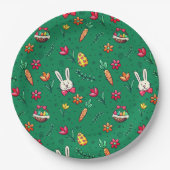 Borden voor Spaans groen paaspatroon Papieren Bordje (Voorkant)