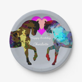 Borden voor speciaal papier voor blauwpaarden papieren bordje