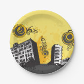 Borden voor stedelijk scènepapier papieren bordje (Voorkant)