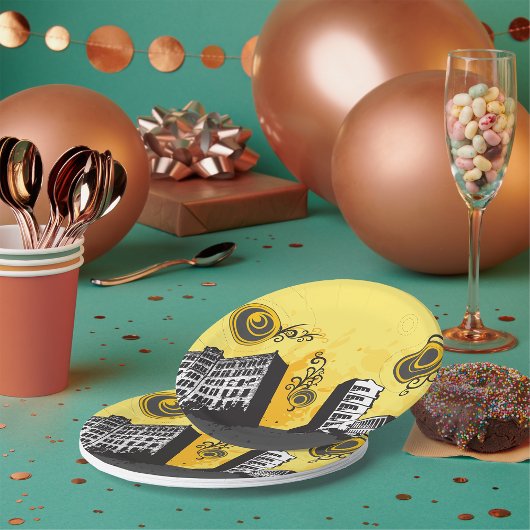 Borden voor stedelijk scènepapier papieren bordje