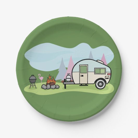 Borden voor stijlvol Camper Paper Papieren Bordje (Voorkant)