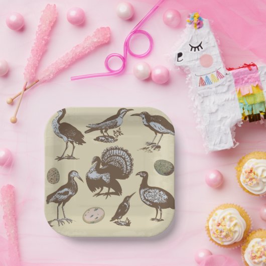 Borden voor  stijlvol vogelpapier papieren bordje (Feest)