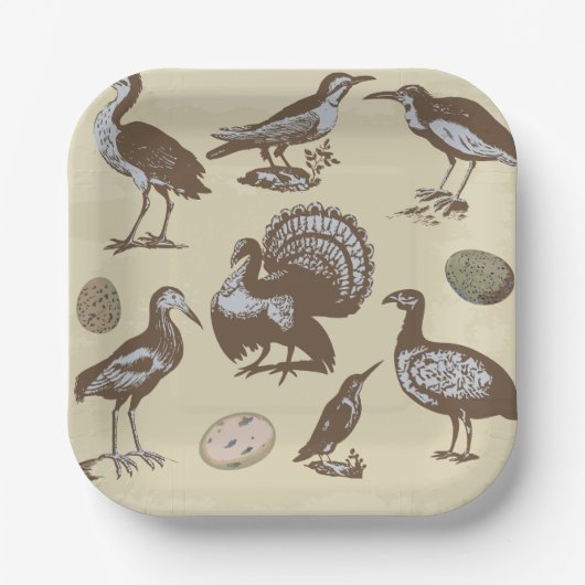 Borden voor  stijlvol vogelpapier papieren bordje (Voorkant)