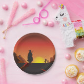 Borden voor Sunset Cowboy Paper Papieren Bordje (Feest)