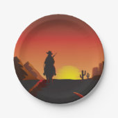 Borden voor Sunset Cowboy Paper Papieren Bordje (Voorkant)