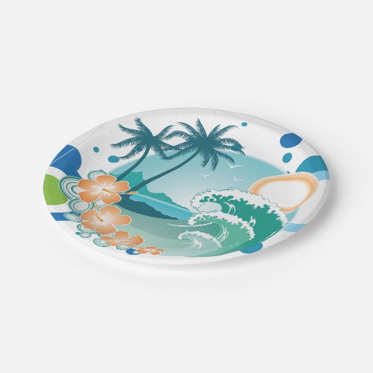 Borden voor Surf van eilanden Papieren Bordje (Gekanteld)