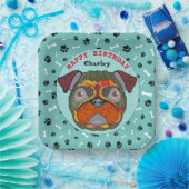 Borden voor Ugly Pug dog face Paper Papieren Bordje (Feest)