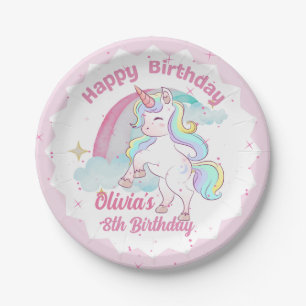 Borden voor Unicorn en Rainbow Party, 7 of 9 inch Papieren Bordje