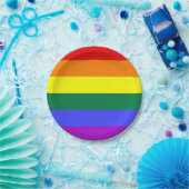 Borden voor vast regenboogstrips papieren bordje (Feest)