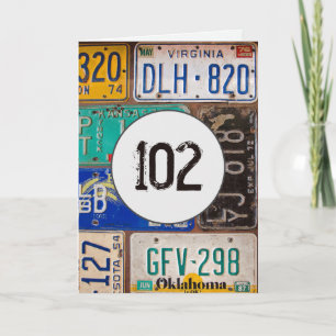 Borden voor vergunningen voor 102e verjaardag kaart