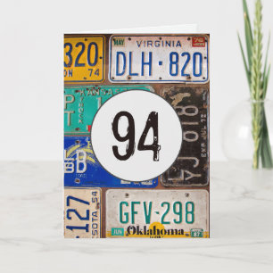 Borden voor vergunningen voor 94e verjaardag kaart