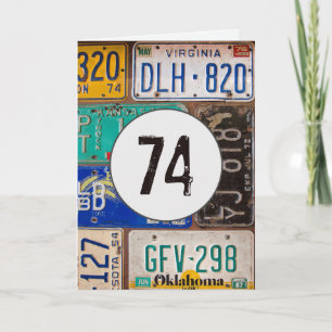 Borden voor vergunningen voor de 74e verjaardag kaart