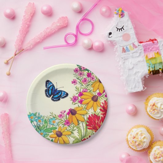Borden voor vlinderbloemigen tuinpapier papieren bordje (Feest)