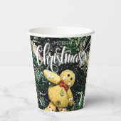 Borden voor vrolijk kerstpapier papieren bekers (Achterkant)