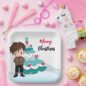 Borden voor vrolijk kerstpapier papieren bordje (Feest)