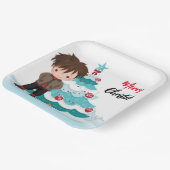 Borden voor vrolijk kerstpapier papieren bordje (Gebogen)