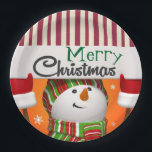 Borden voor vrolijk kerstpapier papieren bordje<br><div class="desc">Schattige kerstpapieren Borden voor feestdagen.</div>