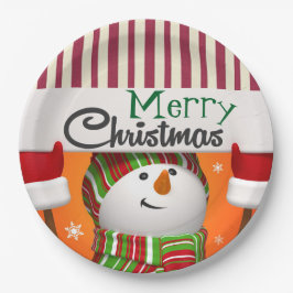 Borden voor vrolijk kerstpapier papieren bordje