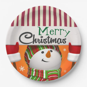 Borden voor vrolijk kerstpapier papieren bordje