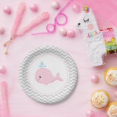 Borden voor walvisroze grijze papier papieren bordje (Feest)