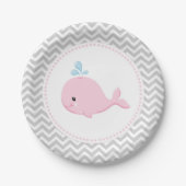 Borden voor walvisroze grijze papier papieren bordje (Voorkant)