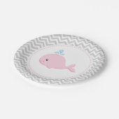 Borden voor walvisroze grijze papier papieren bordje (Gekanteld)