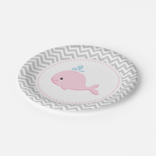 Borden voor walvisroze grijze papier papieren bordje (Gekanteld)