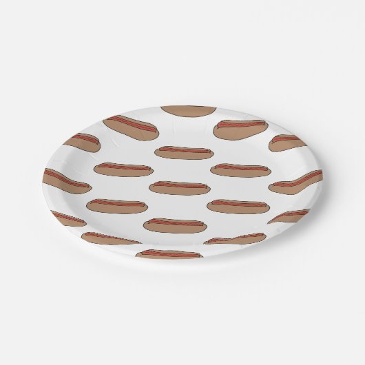 Borden voor warm dog met zomerbarbecues papieren bordje (Gekanteld)