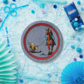 Borden voor western Denim-afdrukpapier Papieren Bordje (Feest)