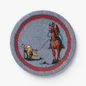 Borden voor western Denim-afdrukpapier Papieren Bordje (Voorkant)