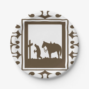 Borden voor western-party cowboy-Prayer Papieren Bordje
