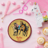 Borden voor western Steer Wrestling Paper Papieren Bordje (Feest)