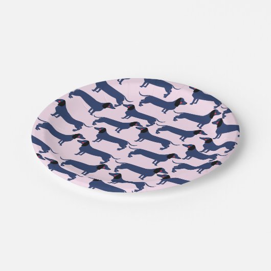 Borden voor Wiener Dog Paper Papieren Bordje (Gekanteld)