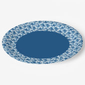Borden voor wit en blauw patroonpapier papieren bordje (Gekanteld)