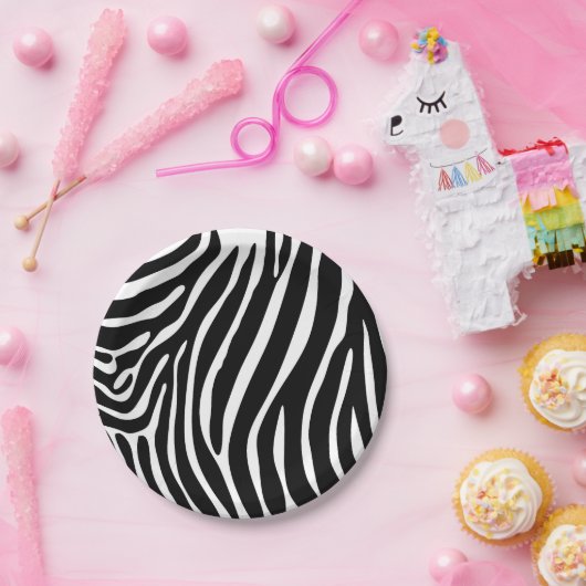 Borden voor Zebra Print Paper Papieren Bordje (Feest)