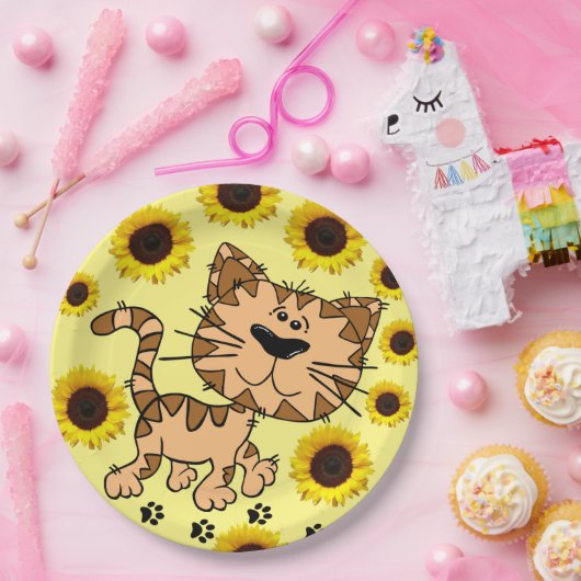 Borden voor zonnebloemkool Keukenpapier Papieren Bordje (Feest)